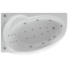 Акриловая гидромассажная ванна 170х97 см левая пневматическое управление плоские форсунки Aquatek Бетта-170