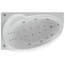 Акриловая гидромассажная ванна 170х97 см левая пневматическое управление плоские форсунки Aquatek Бетта-170