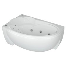 Акриловая гидромассажная ванна 170х97 см левая пневматическое управление премиум форсунки Aquatek Бетта-170