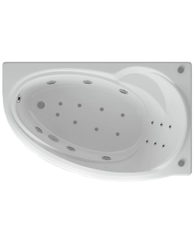 Акриловая гидромассажная ванна 170х97 см правая пневматическое управление стандартные форсунки Aquatek Бетта-170