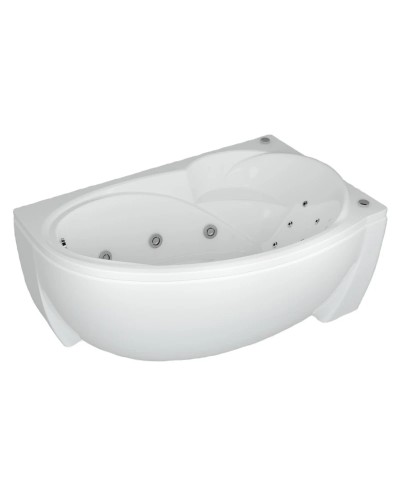 Акриловая гидромассажная ванна 170х97 см правая пневматическое управление плоские форсунки Aquatek Бетта-170