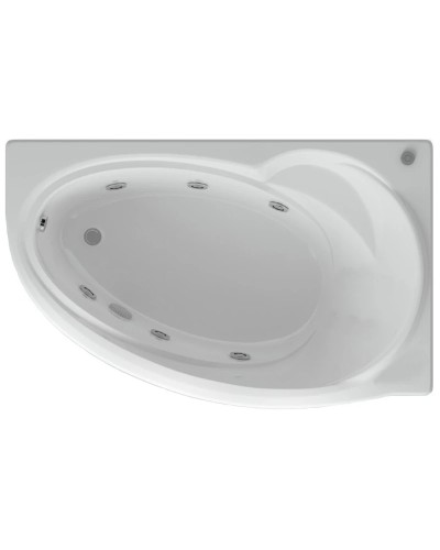 Акриловая гидромассажная ванна 170х97 см правая пневматическое управление плоские форсунки Aquatek Бетта-170