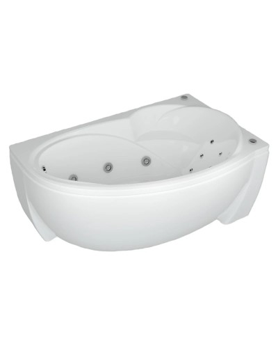 Акриловая гидромассажная ванна 170х97 см правая пневматическое управление премиум форсунки Aquatek Бетта-170