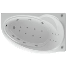 Акриловая гидромассажная ванна 170х97 см правая пневматическое управление премиум форсунки Aquatek Бетта-170