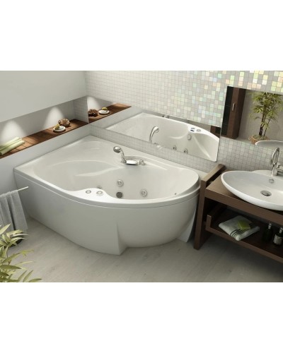Акриловая гидромассажная ванна 170х105 см левая пневматическое управление стандартные форсунки Aquatek Вега-170