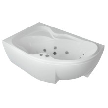 Акриловая гидромассажная ванна 170х105 см левая пневматическое управление плоские форсунки Aquatek Вега-170