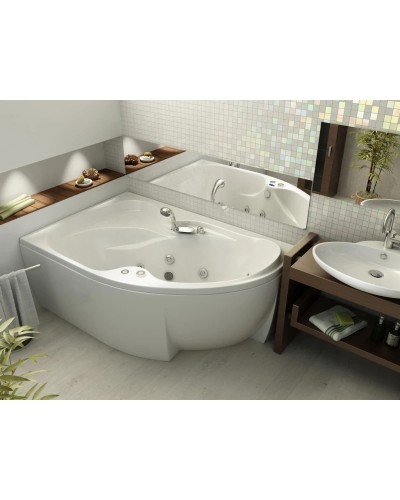 Акриловая гидромассажная ванна 170х105 см левая пневматическое управление плоские форсунки Aquatek Вега-170
