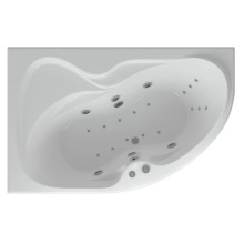 Акриловая гидромассажная ванна 170х105 см левая пневматическое управление плоские форсунки Aquatek Вега-170