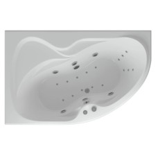 Акриловая гидромассажная ванна 170х105 см левая пневматическое управление плоские форсунки Aquatek Вега-170