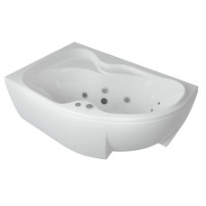 Акриловая гидромассажная ванна 170х105 см левая пневматическое управление премиум форсунки Aquatek Вега-170