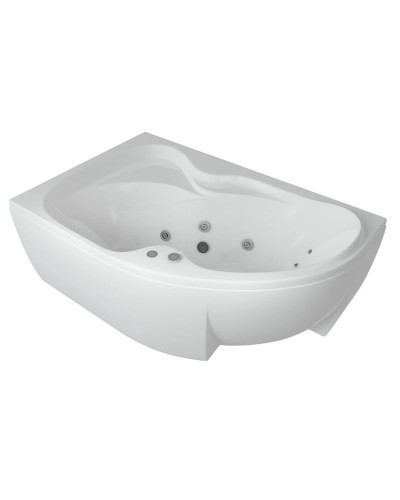 Акриловая гидромассажная ванна 170х105 см левая пневматическое управление премиум форсунки Aquatek Вега-170