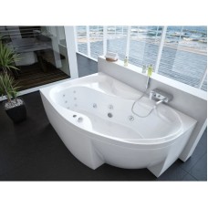 Акриловая гидромассажная ванна 170х105 см левая пневматическое управление премиум форсунки Aquatek Вега-170