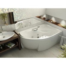 Акриловая гидромассажная ванна 170х105 см правая пневматическое управление стандартные Aquatek Акватек Вега-170