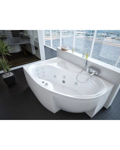 Акриловая гидромассажная ванна 170х105 см правая пневматическое управление стандартные Aquatek Акватек Вега-170