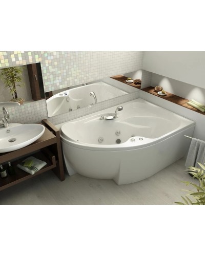 Акриловая гидромассажная ванна 170х105 см правая пневматическое управление плоские форсунки Aquatek Вега-170
