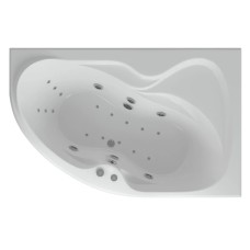 Акриловая гидромассажная ванна 170х105 см правая пневматическое управление плоские форсунки Aquatek Вега-170