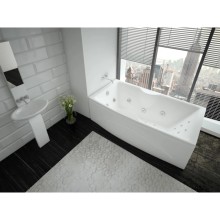 Акриловая гидромассажная ванна 170х75 см пневматическое управление премиум форсунки Aquatek Феникс-170