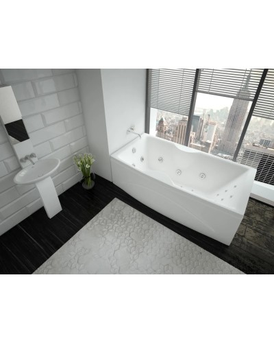 Акриловая гидромассажная ванна 190х90 см пневматическое управление премиум форсунки Aquatek Феникс-190