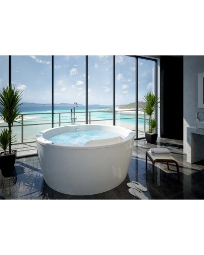 Акриловая гидромассажная ванна 180х180 см пневматическое управление стандартные форсунки+спинной массаж 6 форсунок Aquatek Аура