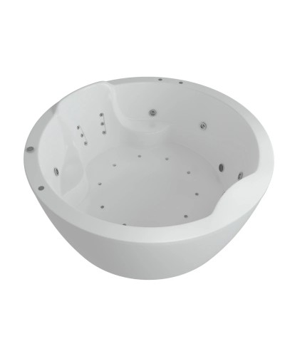 Акриловая гидромассажная ванна 180х180 см пневматическое управление стандартные форсунки+спинной массаж 6 форсунок Aquatek Аура