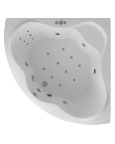 Акриловая гидромассажная ванна 135х135 см пневматическое управление плоские форсунки Aquatek Галатея