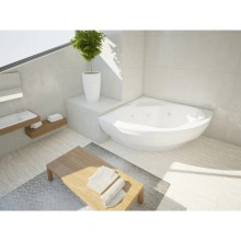 Акриловая гидромассажная ванна 135х135 см пневматическое управление плоские форсунки Aquatek Галатея