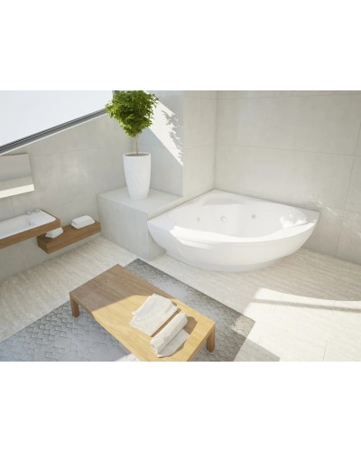 Акриловая гидромассажная ванна 135х135 см пневматическое управление плоские форсунки Aquatek Галатея