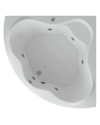 Акриловая гидромассажная ванна 135х135 см пневматическое управление плоские форсунки Aquatek Галатея