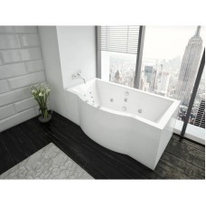 Акриловая гидромассажная ванна 180х90 см пневматическое управление плоские форсунки Aquatek Гелиос