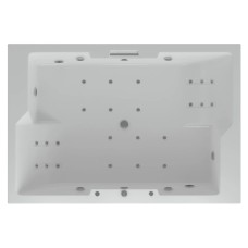 Акриловая гидромассажная ванна 190х130 см пневматическое управление стандартные форсунки+спинной массаж 12 форсунок Aquatek Дорадо