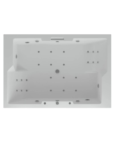 Акриловая гидромассажная ванна 190х130 см пневматическое управление стандартные форсунки+спинной массаж 12 форсунок Aquatek Дорадо