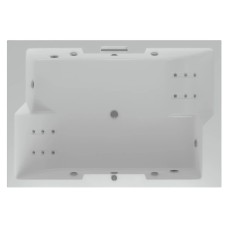 Акриловая гидромассажная ванна 190х130 см пневматическое управление плоские форсунки+спинной массаж 12 форсунок Aquatek Дорадо