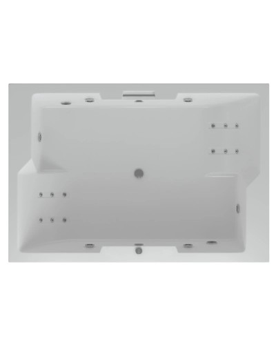 Акриловая гидромассажная ванна 190х130 см пневматическое управление премиум форсунки+спинной массаж 12 форсунок Aquatek Дорадо