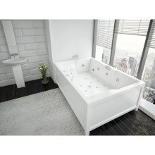Акриловая гидромассажная ванна 190х130 см пневматическое управление премиум форсунки+спинной массаж 12 форсунок Aquatek Дорадо