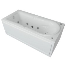 Акриловая гидромассажная ванна 170х80,5 см пневматическое управление плоские форсунки Aquatek Леда