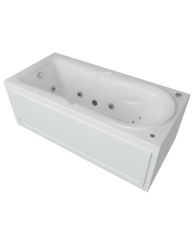 Акриловая гидромассажная ванна 170х80,5 см пневматическое управление плоские форсунки Aquatek Леда