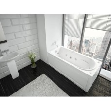 Акриловая гидромассажная ванна 170х80,5 см пневматическое управление плоские форсунки Aquatek Леда