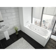 Акриловая гидромассажная ванна 170х80,5 см пневматическое управление премиум форсунки Aquatek Леда