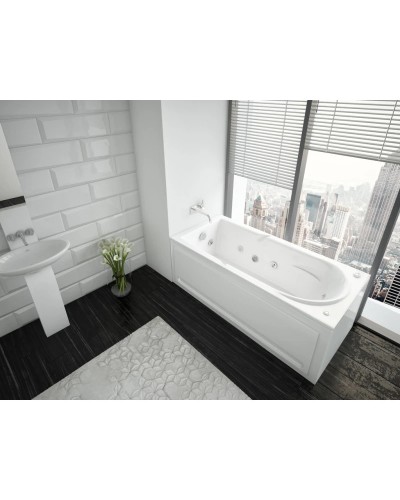 Акриловая гидромассажная ванна 170х80,5 см пневматическое управление премиум форсунки Aquatek Леда