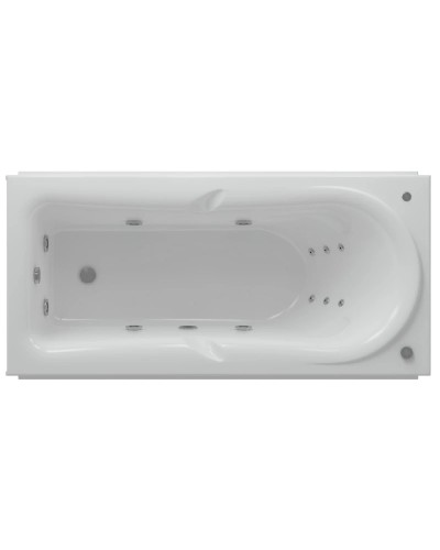 Акриловая гидромассажная ванна 170х80,5 см пневматическое управление премиум форсунки Aquatek Леда