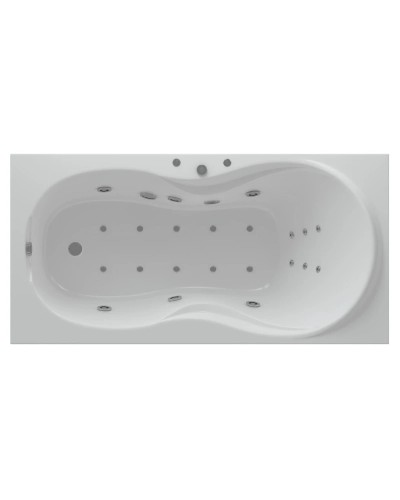 Акриловая гидромассажная ванна 180х90 см пневматическое управление плоские форсунки Aquatek Мартиника