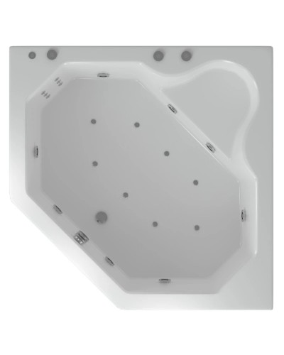 Акриловая гидромассажная ванна 148х148 см пневматическое управление плоские форсунки Aquatek Лира