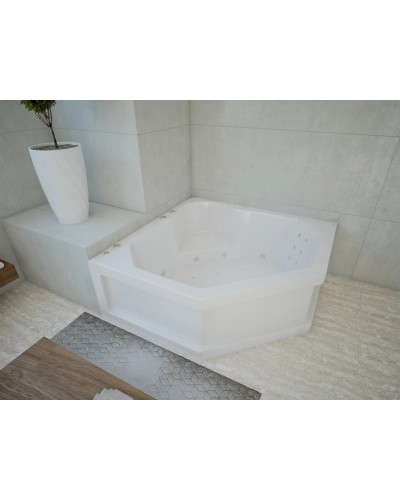 Акриловая гидромассажная ванна 148х148 см пневматическое управление плоские форсунки Aquatek Лира