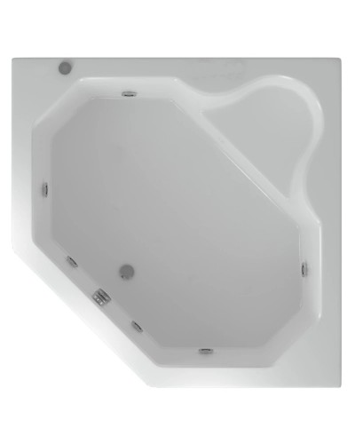 Акриловая гидромассажная ванна 148х148 см пневматическое управление плоские форсунки Aquatek Лира