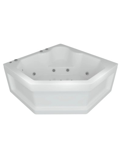 Акриловая гидромассажная ванна 148х148 см пневматическое управление премиум форсунки Aquatek Лира