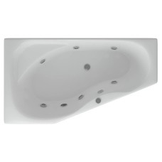Акриловая гидромассажная ванна 170х95 см левая пневматическое управление премиум форсунки Aquatek Медея