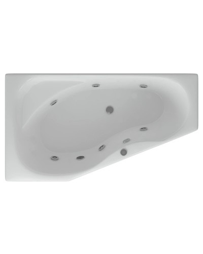 Акриловая гидромассажная ванна 170х95 см левая пневматическое управление премиум форсунки Aquatek Медея