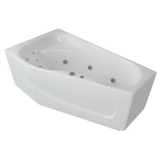 Акриловая гидромассажная ванна 170х95 см левая пневматическое управление премиум форсунки Aquatek Медея