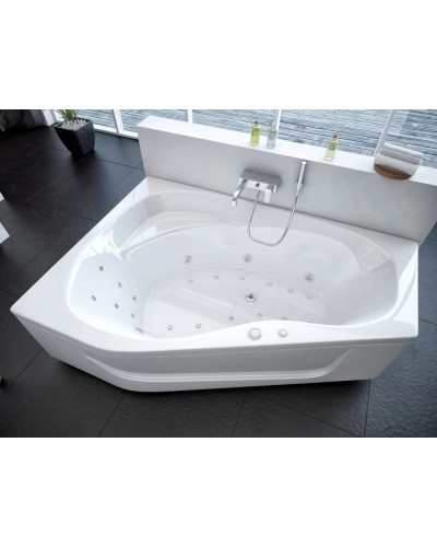 Акриловая гидромассажная ванна 170х95 см левая пневматическое управление премиум форсунки Aquatek Медея