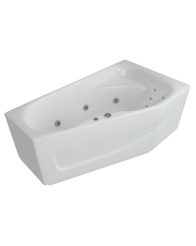 Акриловая гидромассажная ванна 170х95 см правая пневматическое управление стандартные форсунки Aquatek Медея